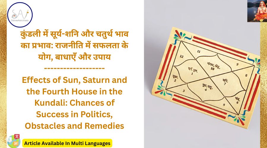 कुंडली में सूर्य-शनि और चतुर्थ भाव का प्रभाव: राजनीति में सफलता के योग, बाधाएँ और उपाय