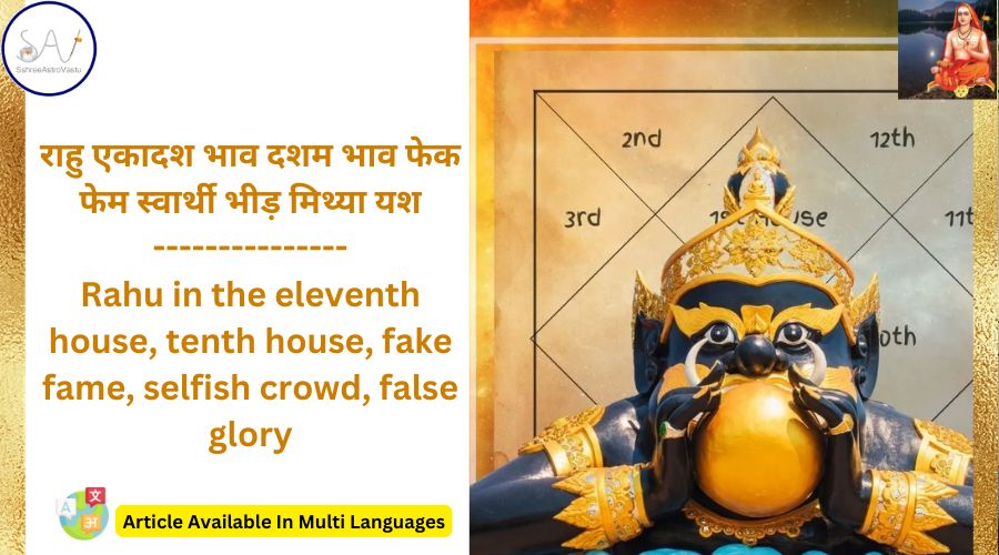 राहु एकादश भाव दशम भाव फेक फेम स्वार्थी भीड़ मिथ्या यश