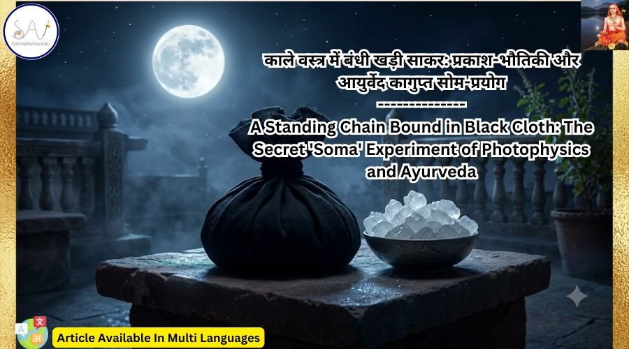 काले वस्त्र में बंधी खड़ी साकर: प्रकाश-भौतिकी और आयुर्वेद का गुप्त सोम-प्रयोग